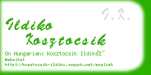 ildiko kosztocsik business card